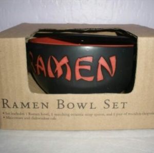Ramen Noodle Bowl Set Red